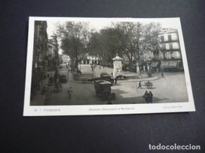 Cartoline: FIGUERAS GERONA RAMBLA Y MONUMENTO MONTURIOL